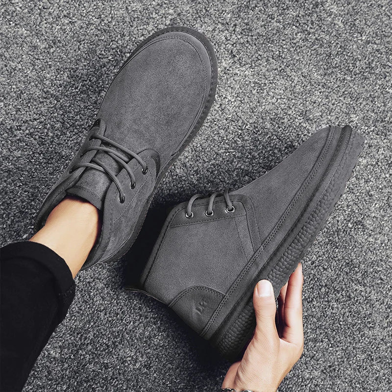 Men's Winter Snow Boots - Waterproof Fur-Lined Chelsea Boots