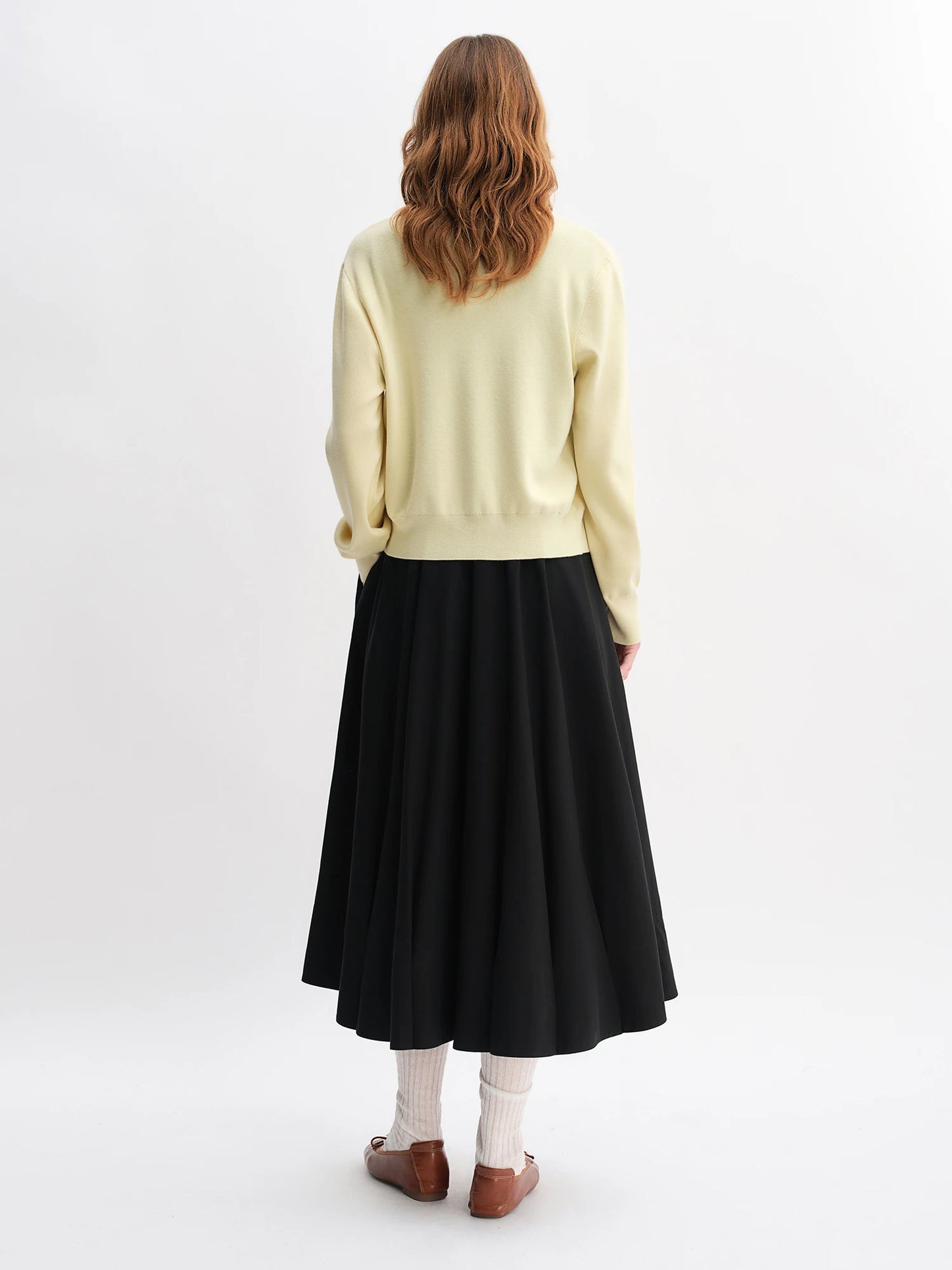 Floral Embroidered Knit Cardigan - Ruffle Trim Loose Fit Cardigan