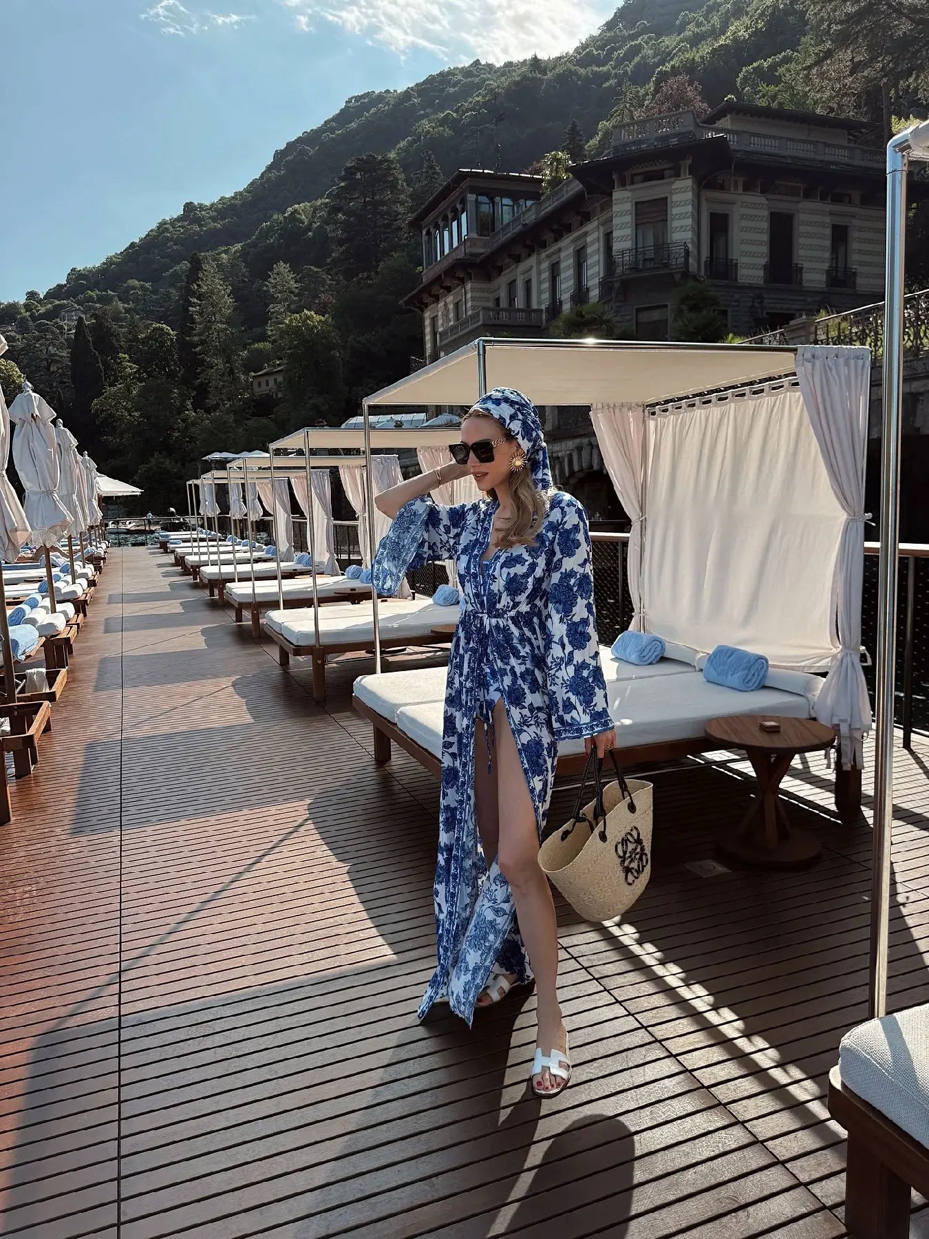 Printed One Piece Swimsuit with Cover Up - Monokini Set