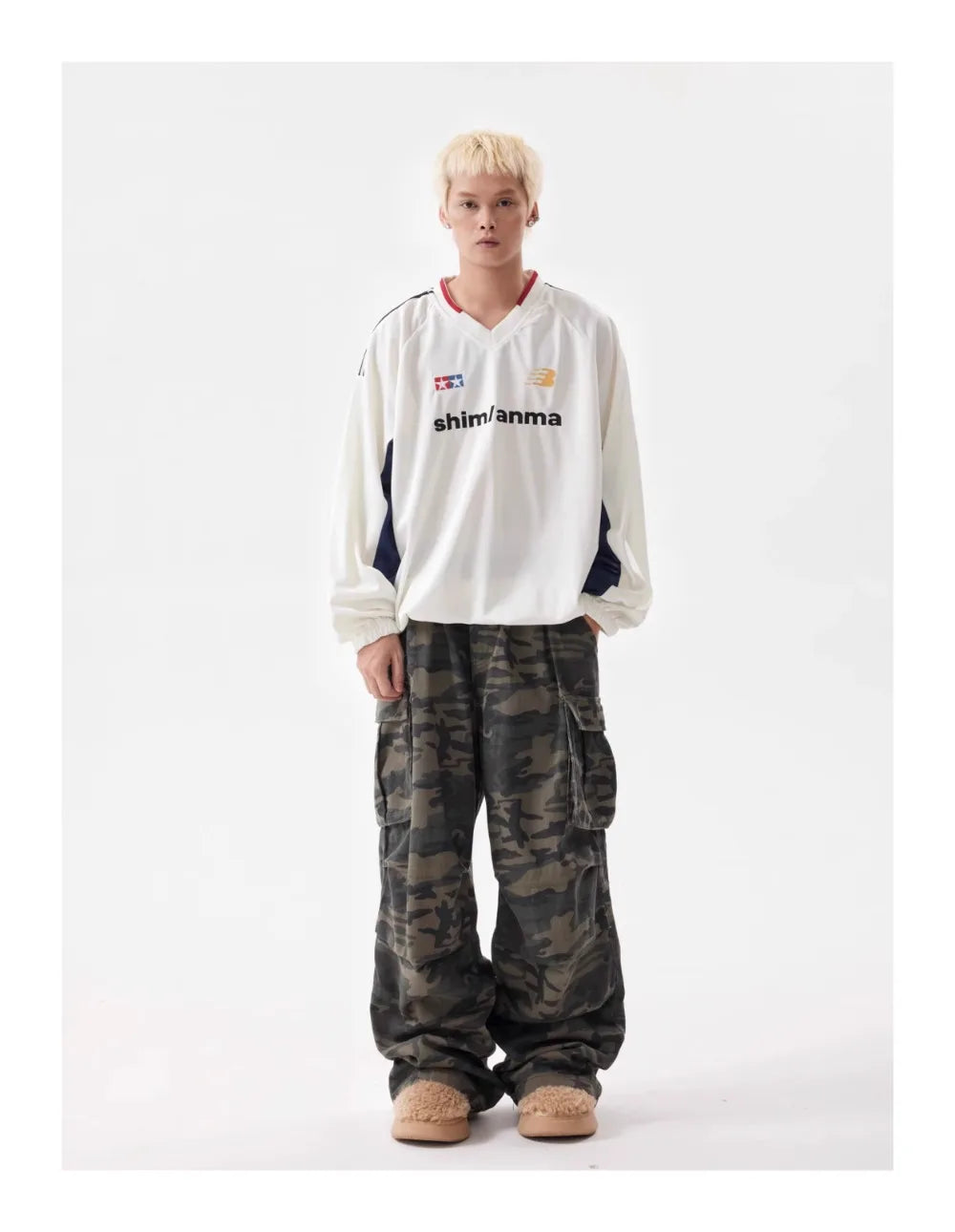 Men's Vintage Multi-pocket Pleated Camouflage Overalls Camo Colossus Baggy Pants