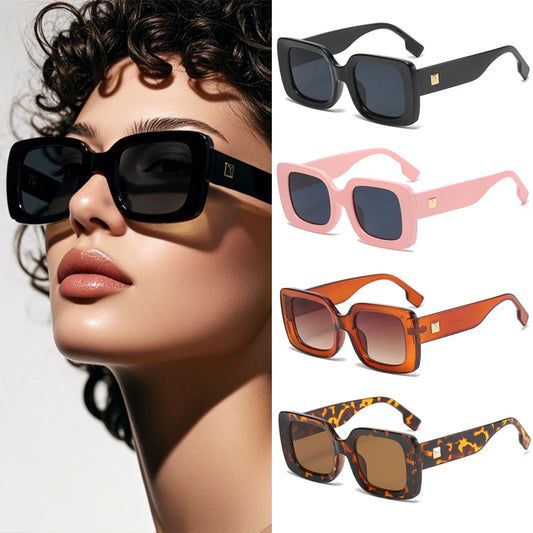Women's 1/4pcs Set Fashion Small Rectangle Sunglasses  UV400