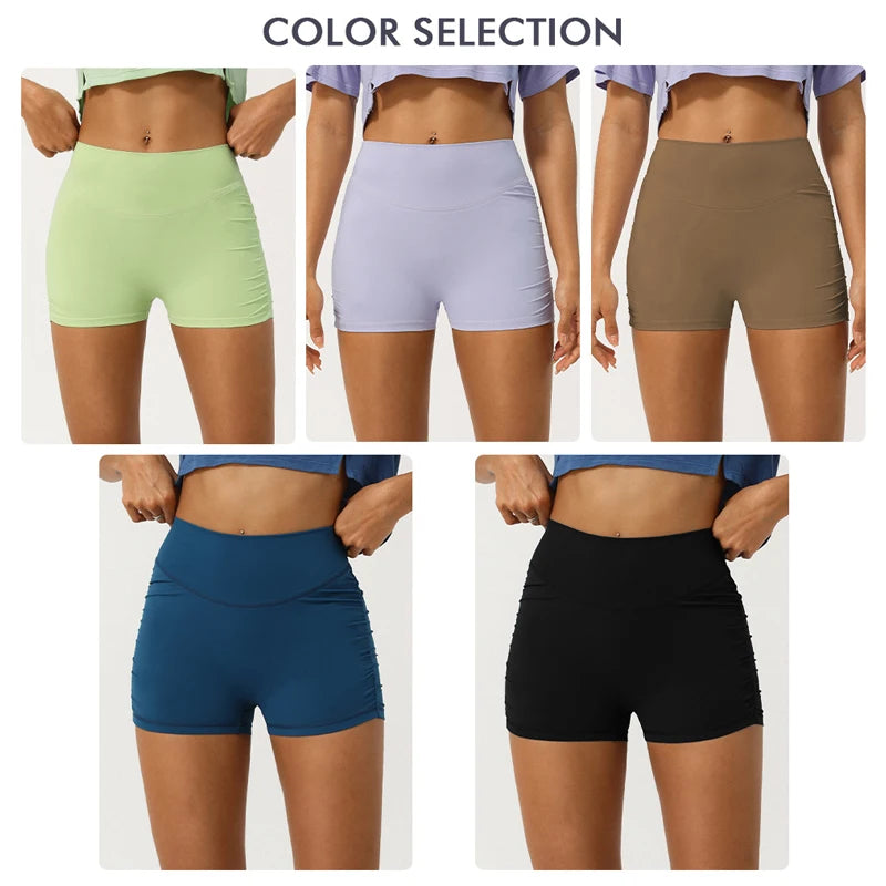 Women's High Waist Yoga Shorts — Super Stretch Slim Fit Running Gym Shorts