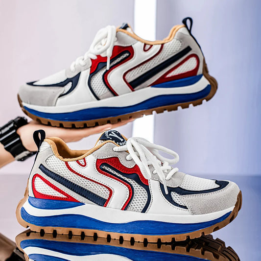 Men's Platform Vulcanized Sneakers - Breathable Tennis Sports Shoes