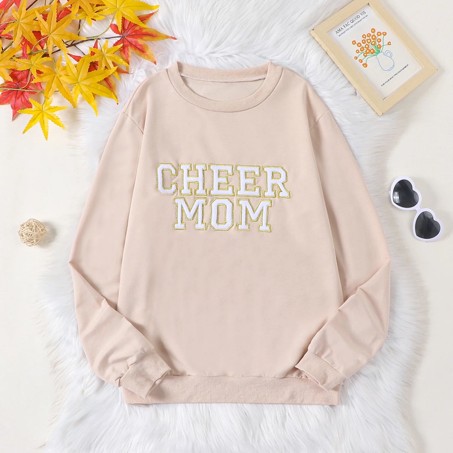 Mommy, Mummy and Child Family Matching Outfits Long Sleeve Letter Embroidery Pullover Sweatshirt Top 0-3Y