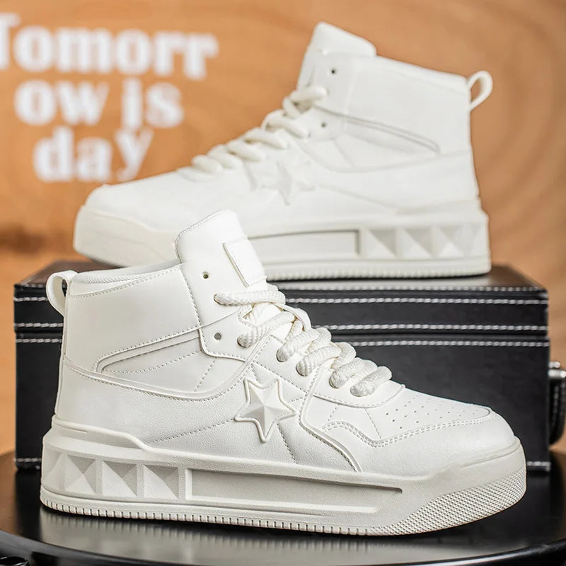 Men's High Top Platform Sneakers - Casual Skateboard Sports Shoes
