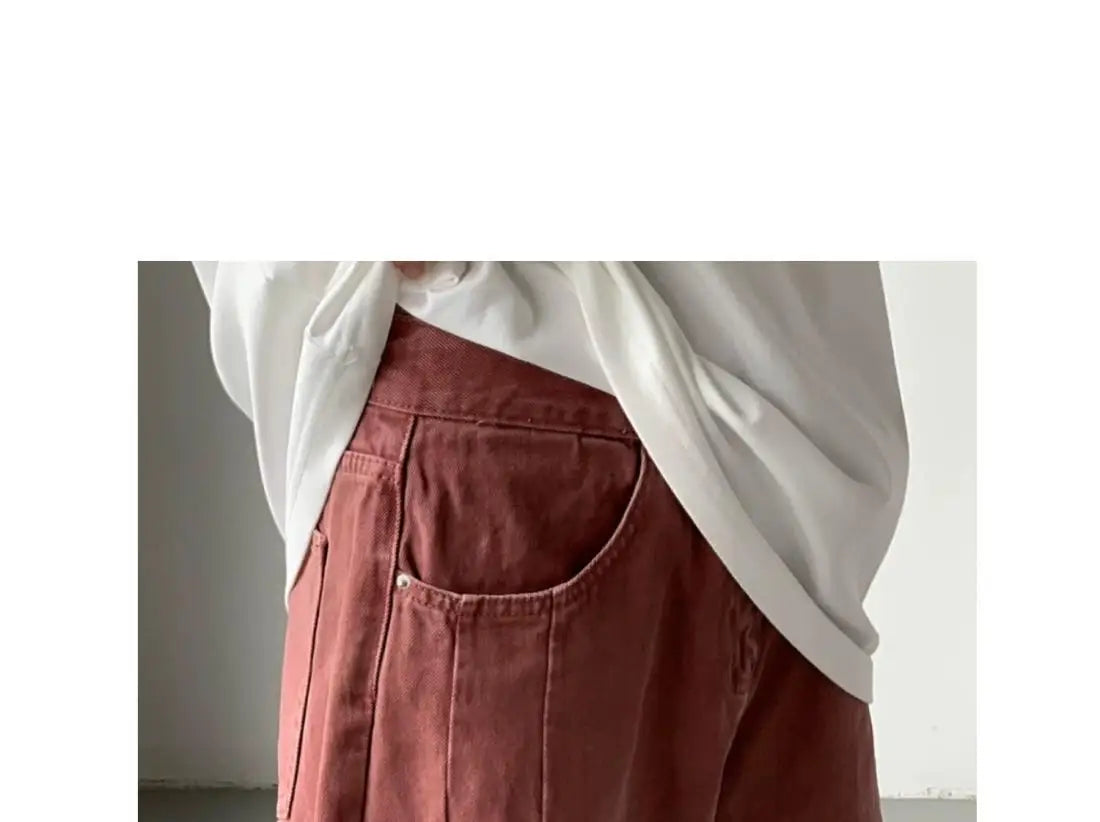 Men's High-Waisted Straight Jeans - Loose Wide Leg