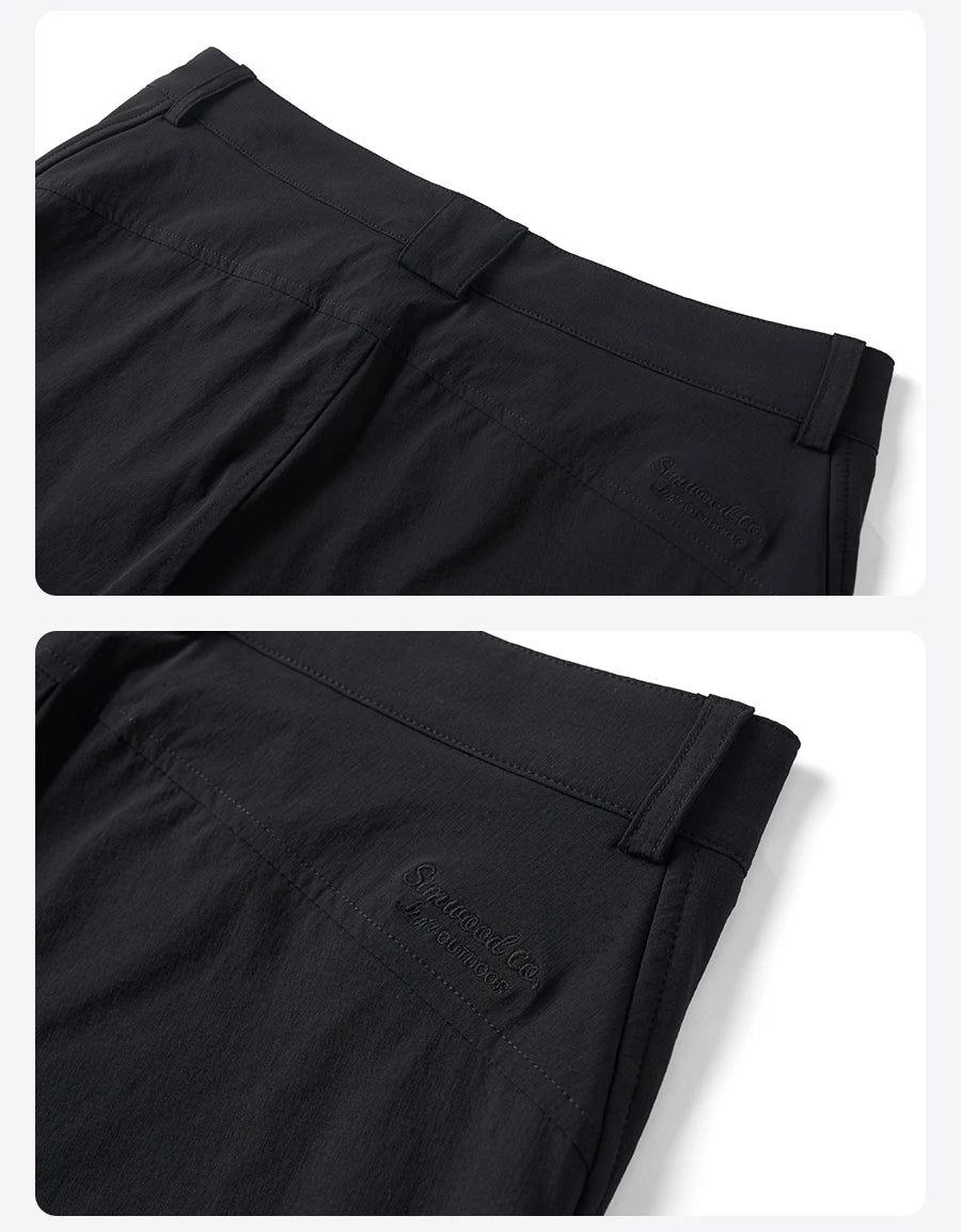 Men's Soft Shell Elastic Nylon Pants - 170gsm Loose Straight Trousers