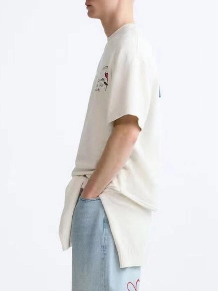 Unisex Loose Fit Printed Cotton T-Shirt