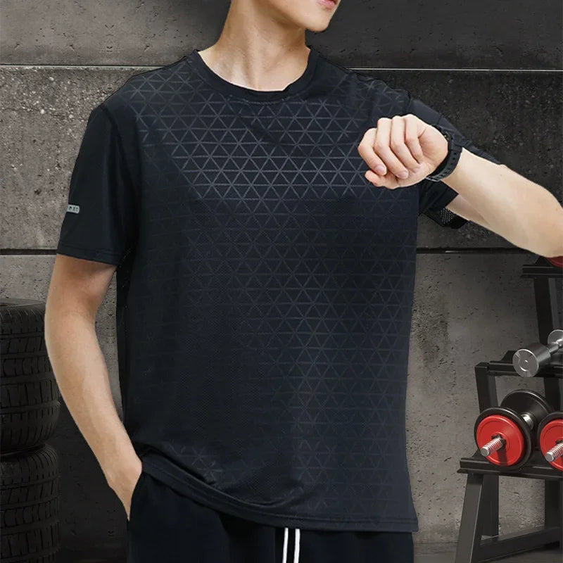 Men's Sports Gym Quick Dry Fit Workout Yoga  Breathable Short Sleeves T-Shirt