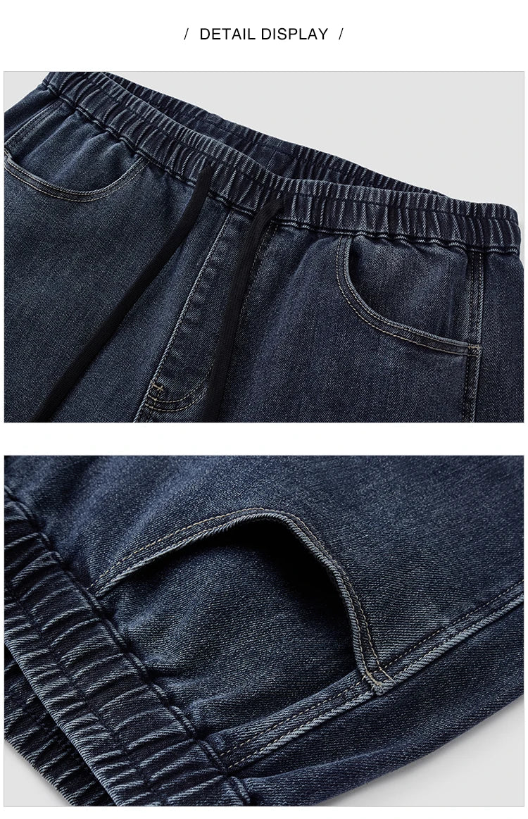 Men's Gradient Denim Jogger Jeans - Oversized Fit Winter Street Style Trousers