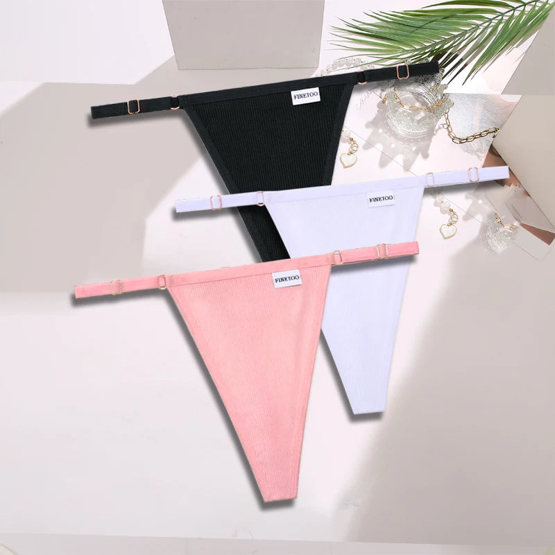 Women's Cotton Thong Underwear 3-Pack