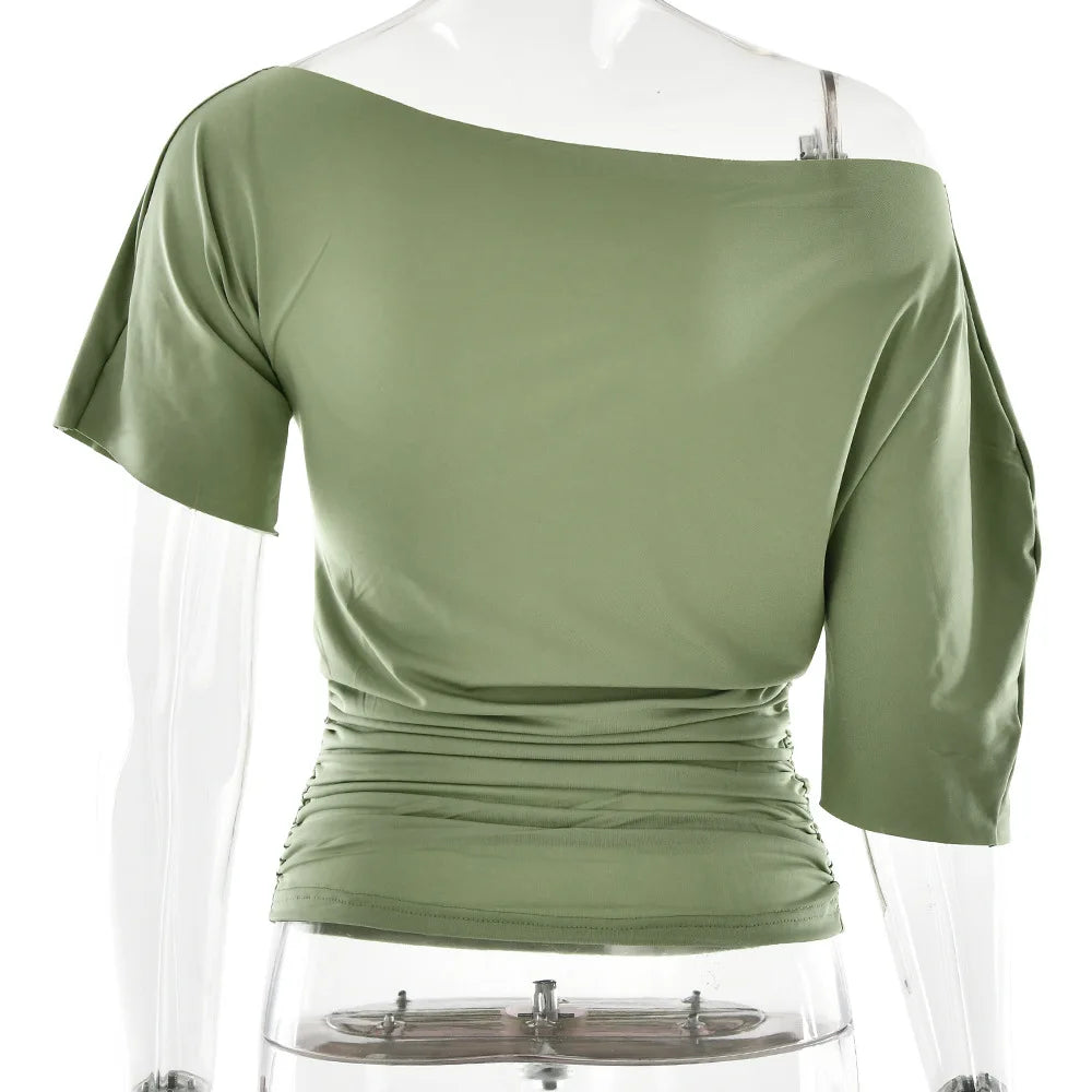 Women's Ruffled Mini Dress - Single-Breasted V-Neck with Flare Sleeves