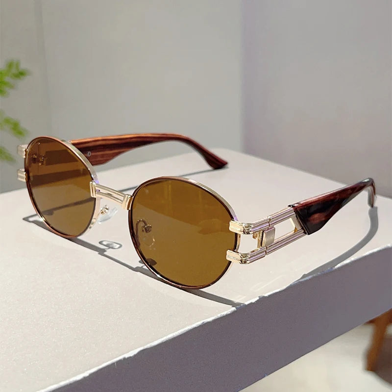 Unisex Vintege Oval Gradient Casual Sunglasses