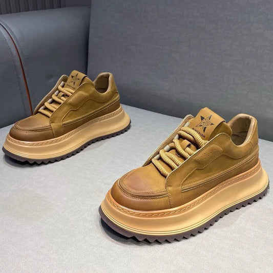 Men's Casual Platform Comfortable Skateboard Sports Shoes Lace Up Sneakers