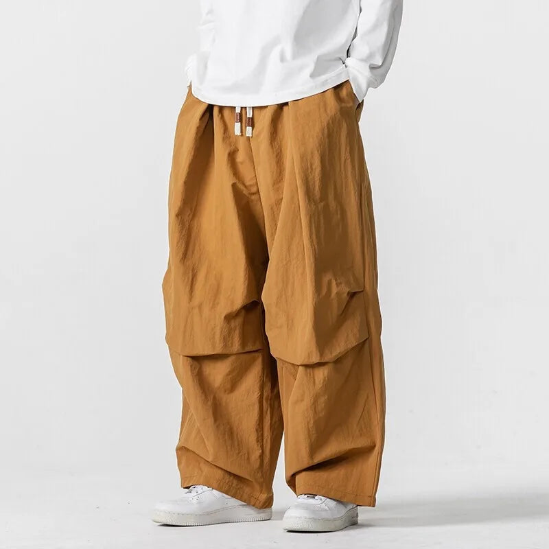 Men's Spring Summer Loose Harem Wide Leg Trousers