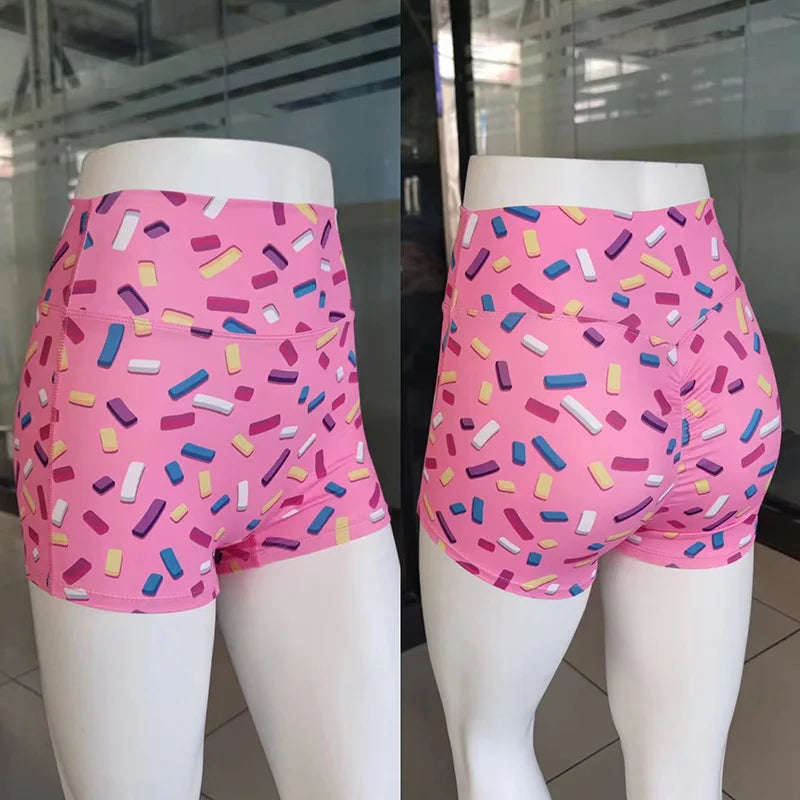 High Waist Printed Shorts