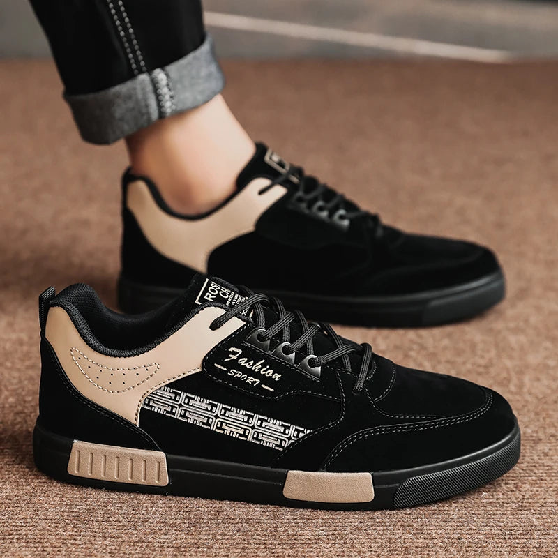 Men's Casual Flat Sneakers - Simple Design Trainers