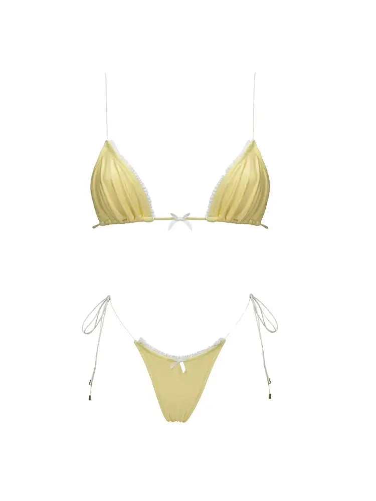 Women's Two-Piece Beach Set - High Waist A-Line Skirt & Bandage Top