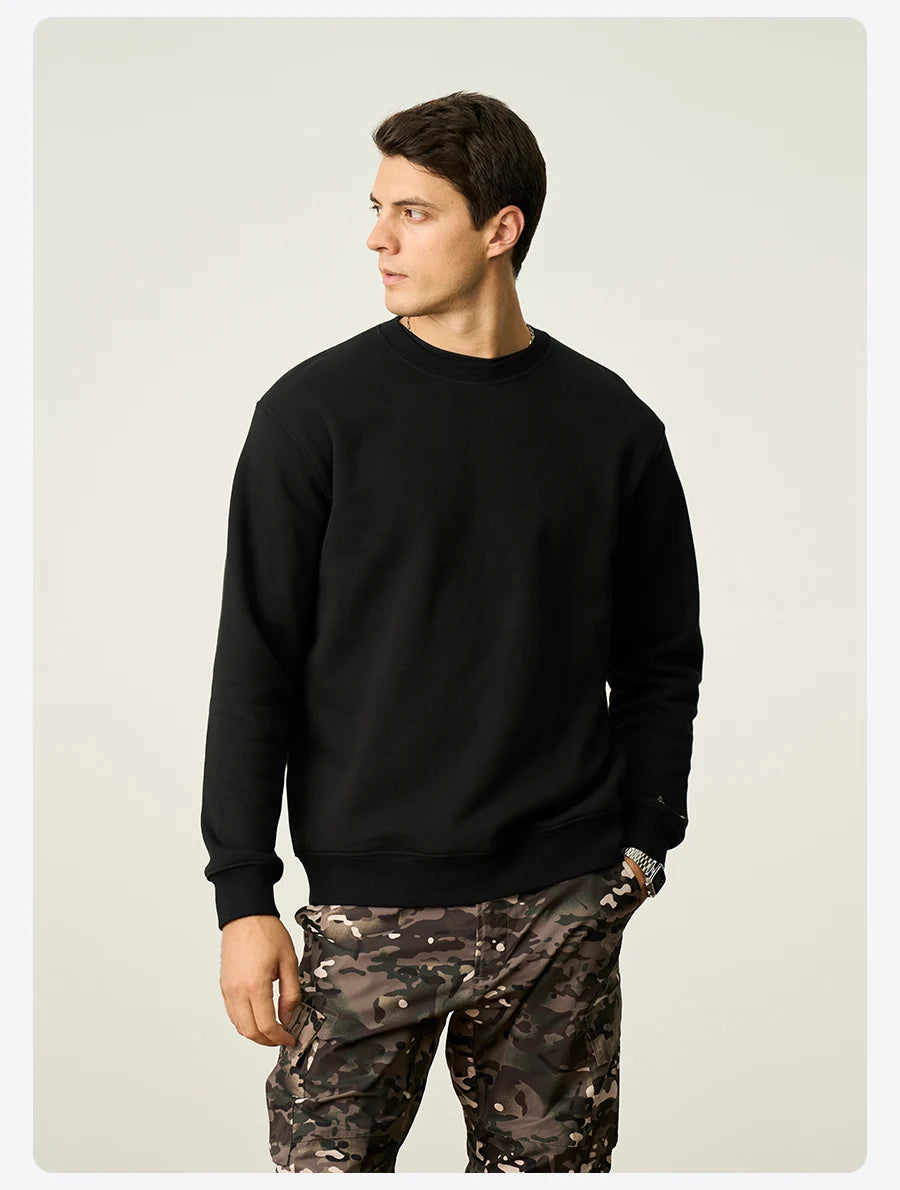 Men's 460gsm Warm Fleece Fabric Casual Quality Pullover Sweatshirt