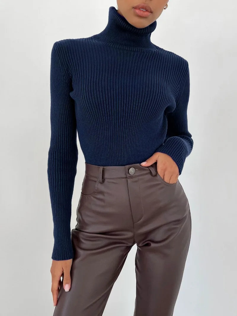 Women's Knitted Pullover Turtleneck