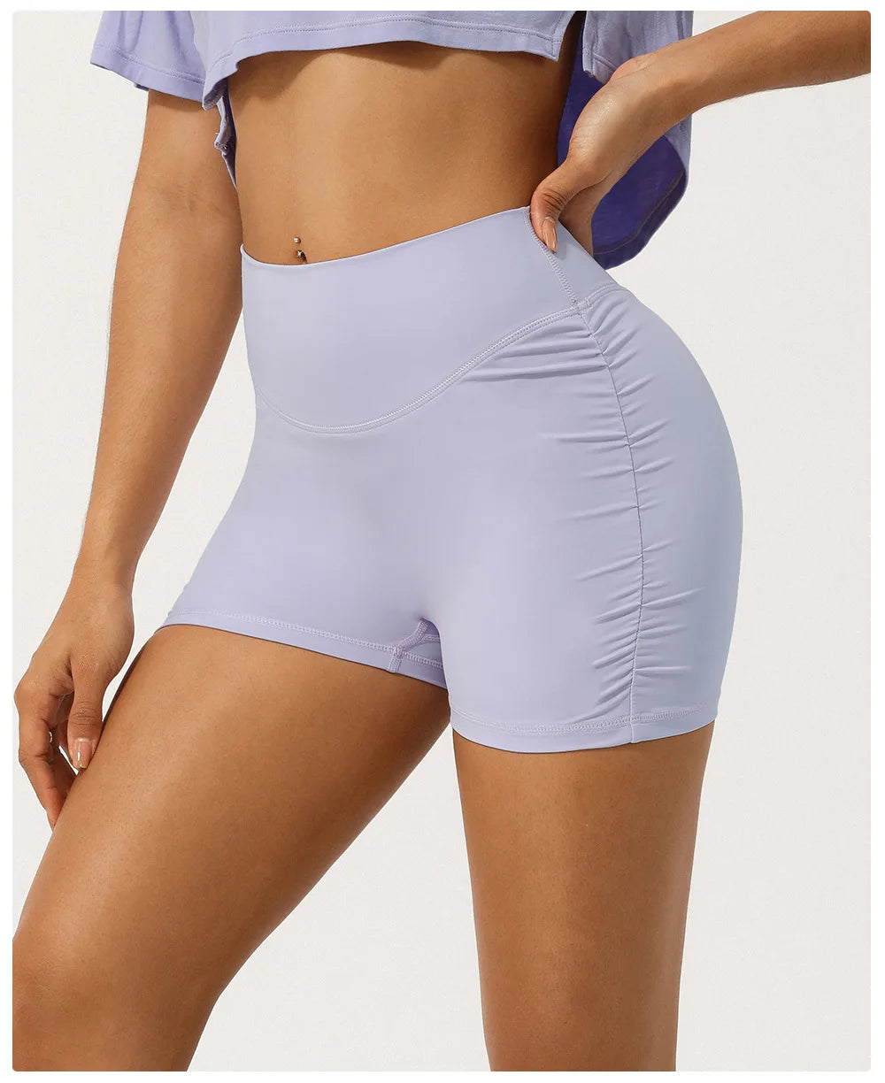 Women's High Waist Yoga Shorts — Super Stretch Slim Fit Running Gym Shorts