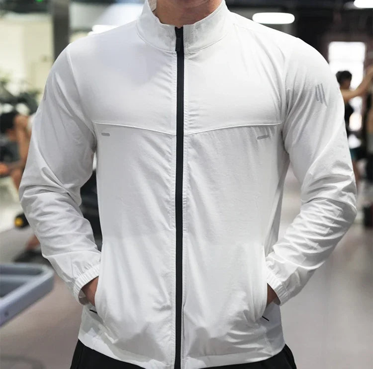 Men's Ice Silk Thin Sports Running Coat  Fitness  Jacket