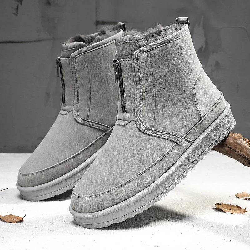 Men's Winter Snow Boots - Waterproof Fur-Lined Chelsea Boots