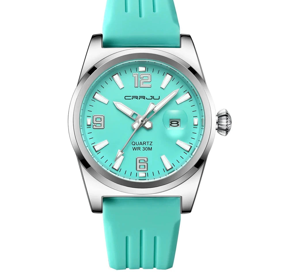 Casual Quartz Wristwatch - Waterproof Sport Watch with Silicone Strap & Luminous Display