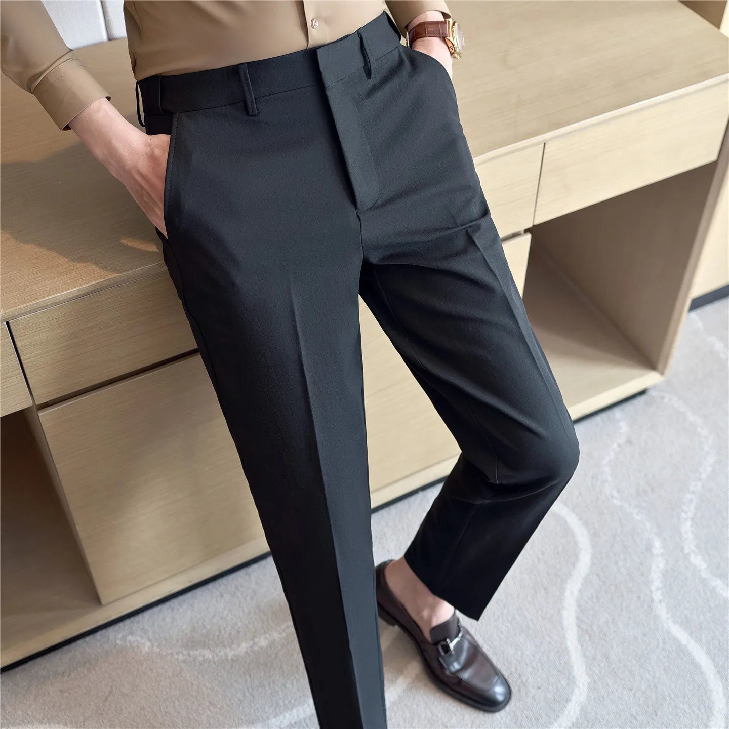 Men's Slim Fit Suit Trousers