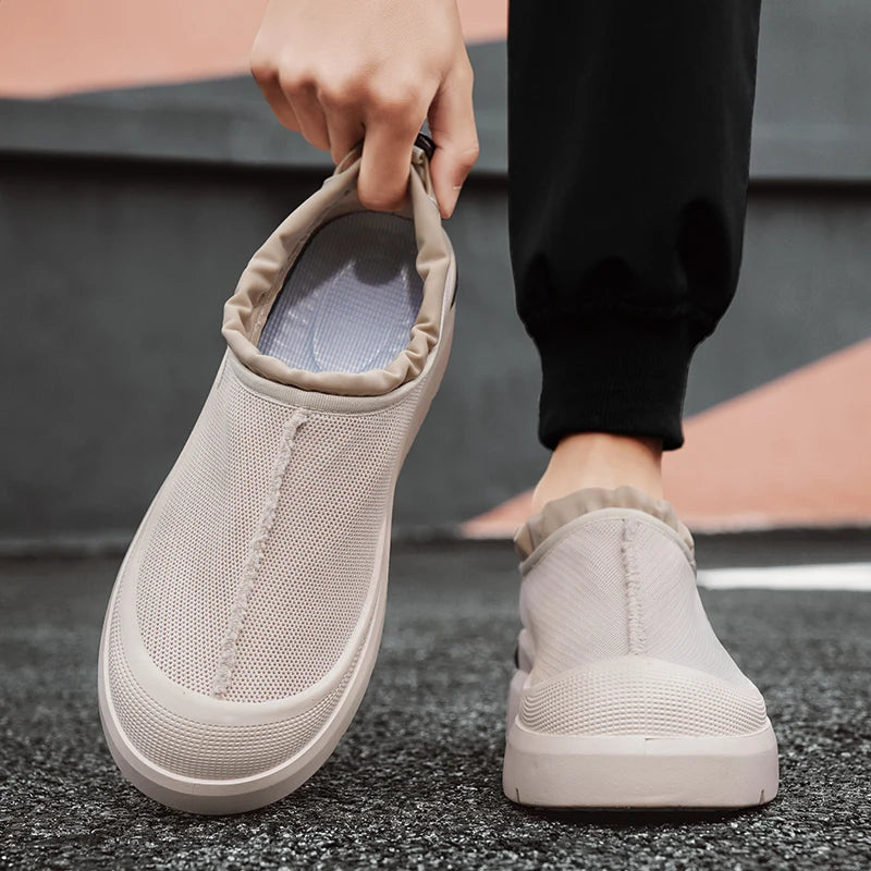 Men's Platform Vulcanized Slip-On Sneakers - Comfortable Running Tennis Shoes
