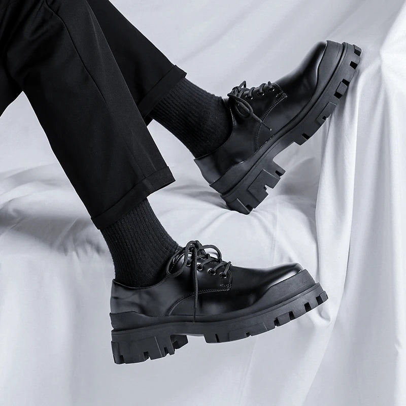 Men's Patent Leather Lace-Up Shoes