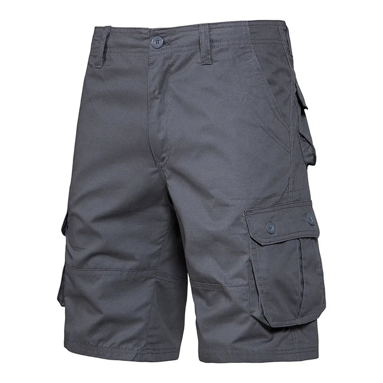Men's Cotton Cargo Shorts - Multi Pocket Knee Length Summer Shorts