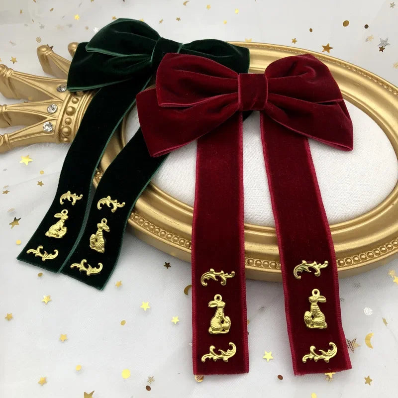 Velvet Bow Cravat Brooch - Elegant Neck Tie Pin for Women
