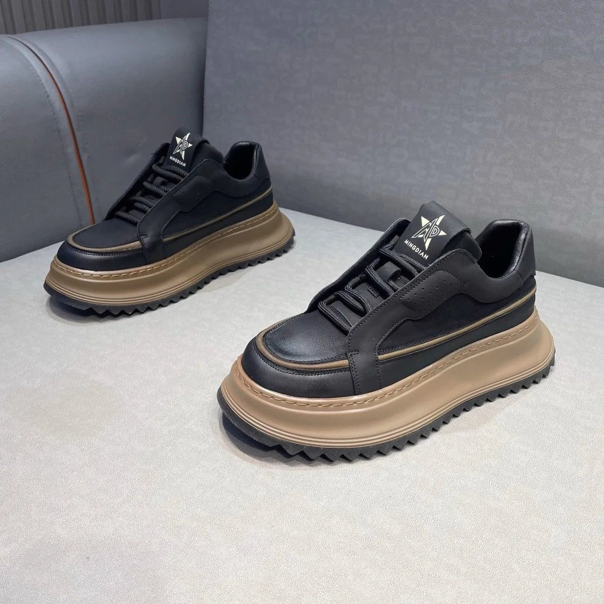 Men's Casual Platform Comfortable Skateboard Sports Shoes Lace Up Sneakers