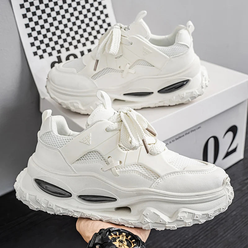 Street Style Platform Sneakers - Men's Skateboard Running & Tennis Trainers