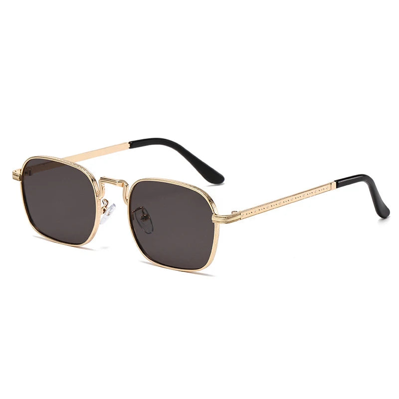 Retro Square Oval Metal Sunglasses - UV400 Protection for Women & Men