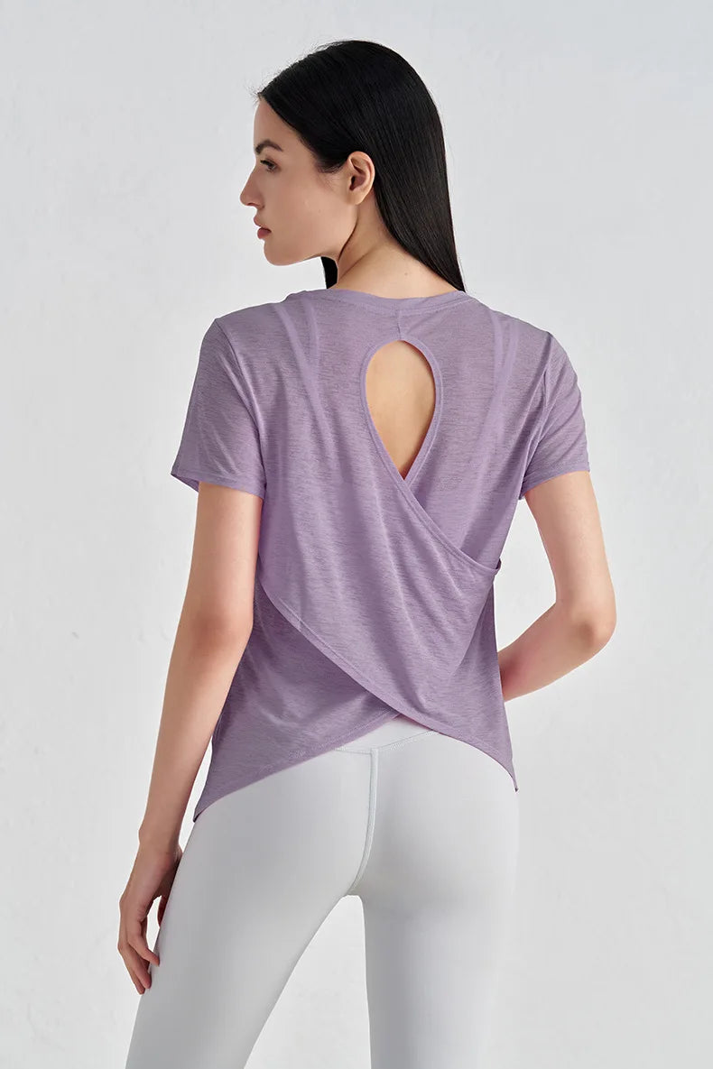 Polyester Sports T-Shirt - Breathable Yoga Running Fitness Top Plus Size