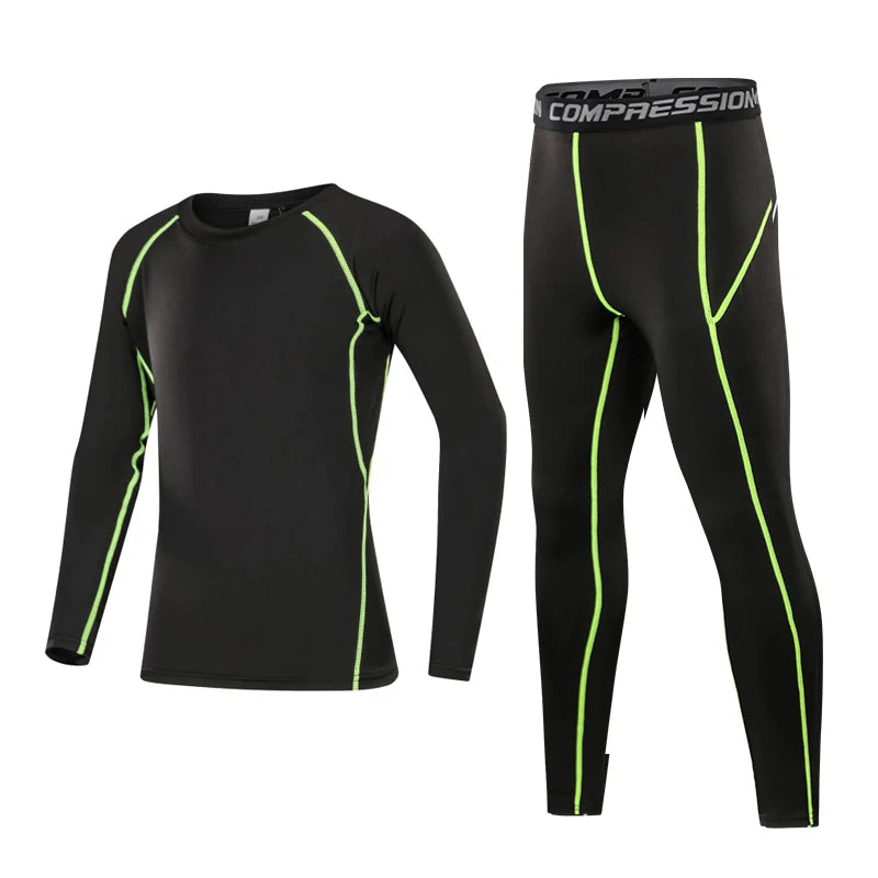 Kids Boy's Fitness Tracksuits Youth Warm Pants Top Underwear Tight Sports Compression Running Basketball Sportswear
