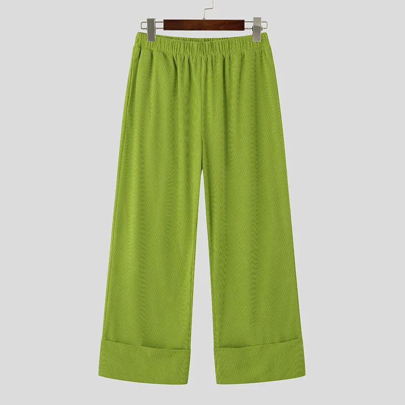 Men's Corduroy Fabric Wide Leg Trousers