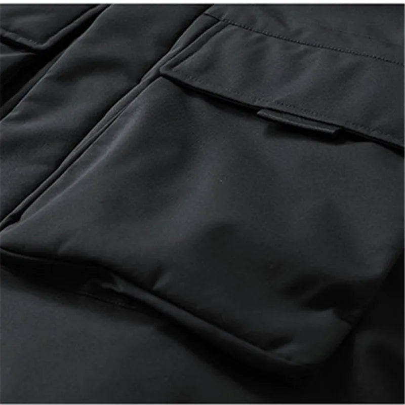 Long Hooded Parka - Fur Collar Cargo Jacket