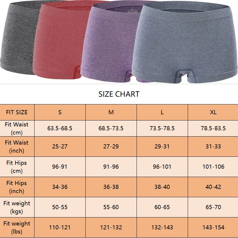 Women's Seamless Underwear - Sports  Breathable Low Waist Underwear Shorts