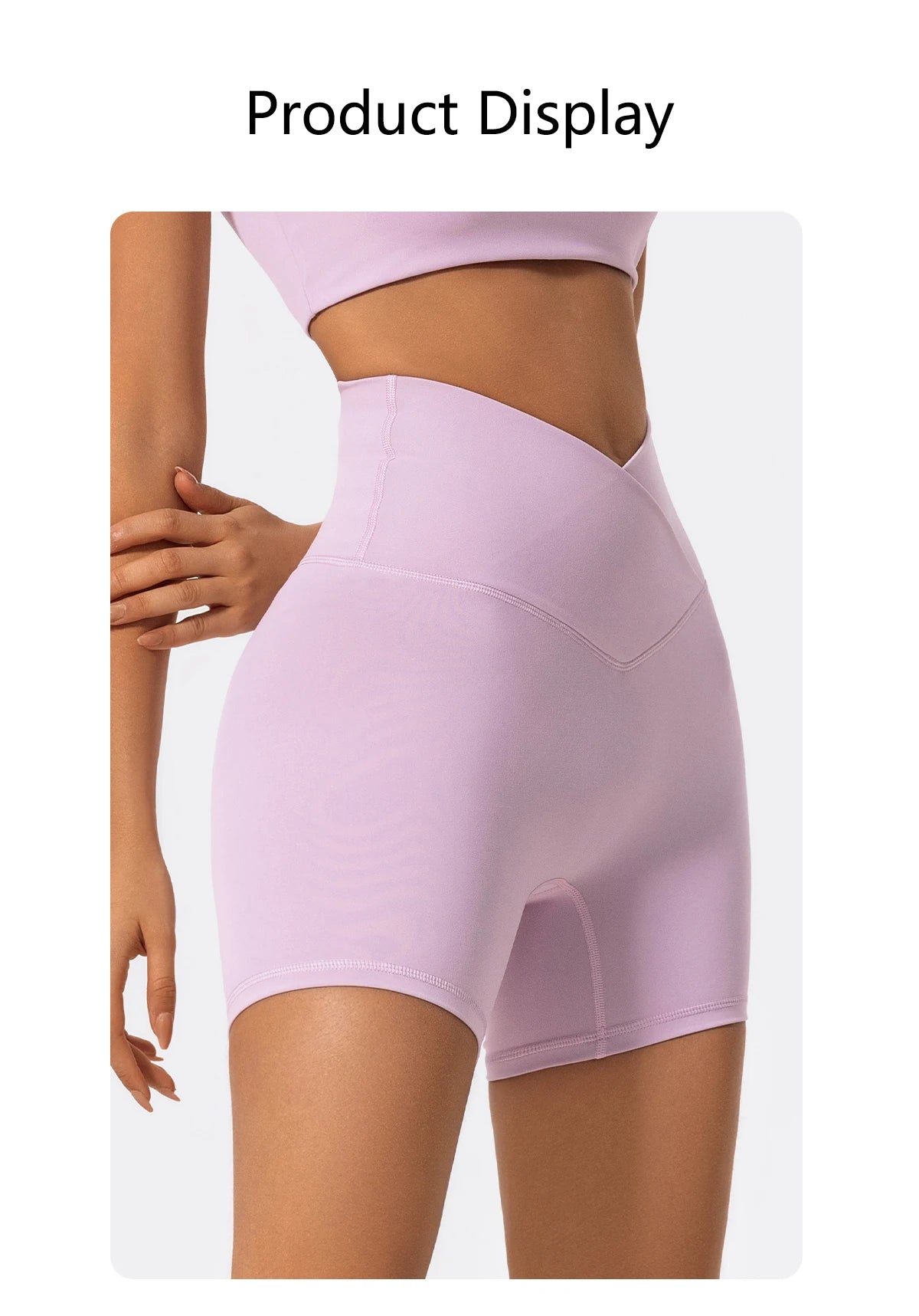 Cross Waist Gym Shorts - High Waist Breathable Cycling Yoga Shorts