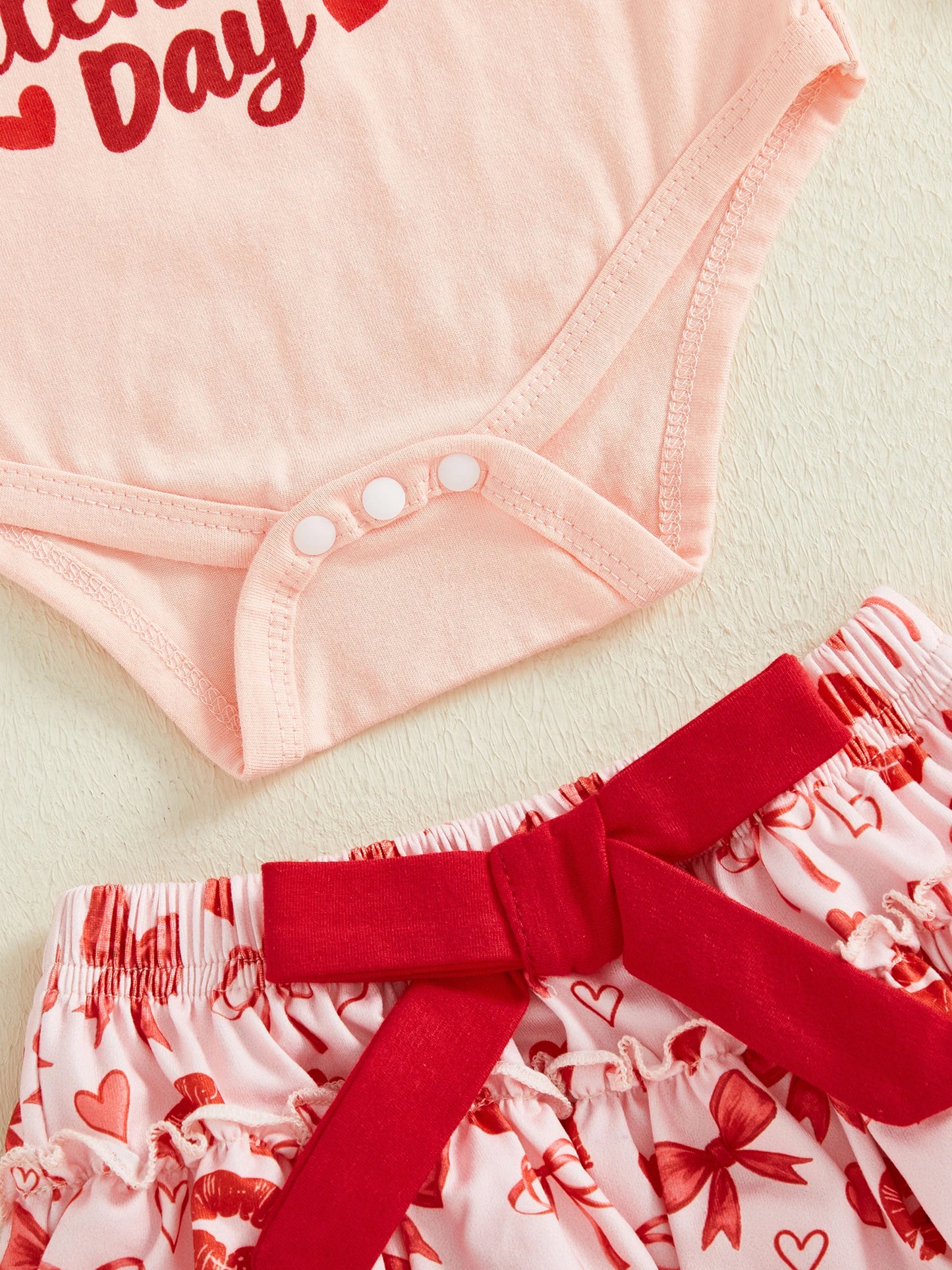 Baby Girls Valentine's Day 4-Piece Outfit Set - Romper, Skirt, Leg Warmers & Headband
