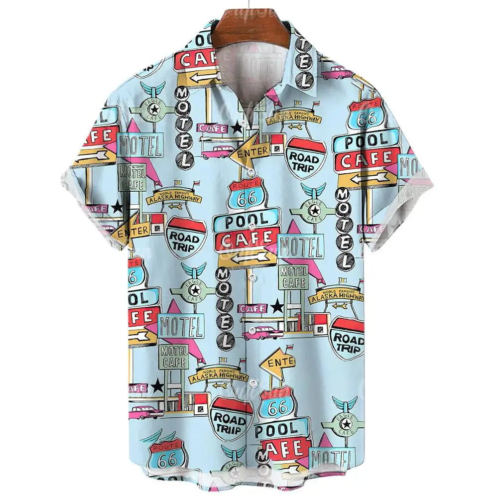 Vintage Men's Short Sleeve Summer Shirt