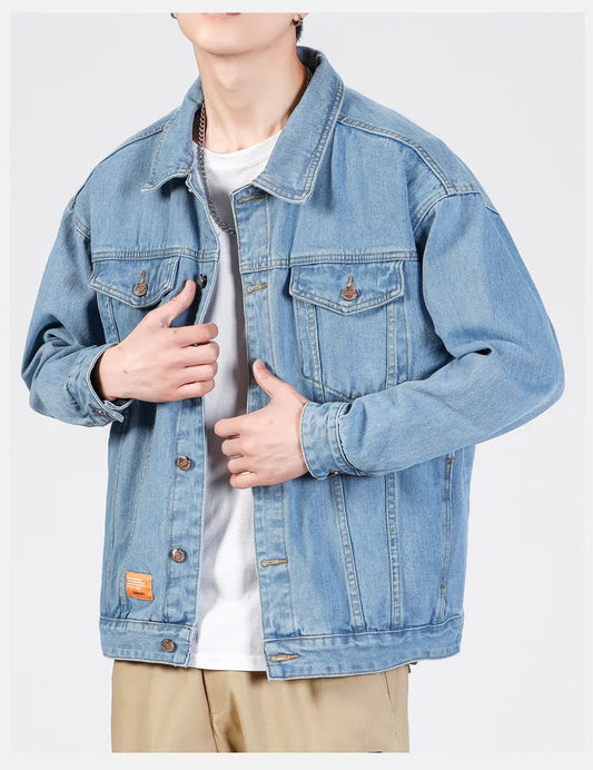 Men's Denim Retro Classic Lapel Slim  Jacket