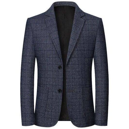 Men's Plaid  Turn Down Collar Blazer