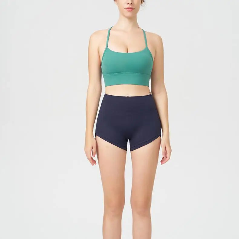 2-Piece Nylon Yoga Set - Sports Bra & Shorts