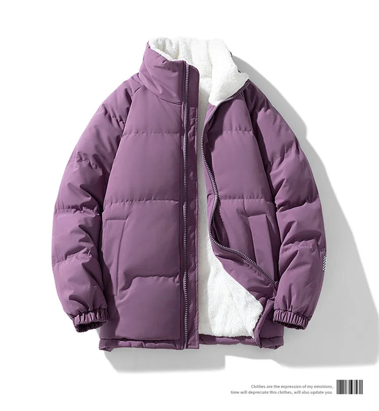 Men's Slim Fit Thickened Padded Jacket | Fur-Lined | Stand Collar | Bungee Hem | 8 Colours | S–XXXL