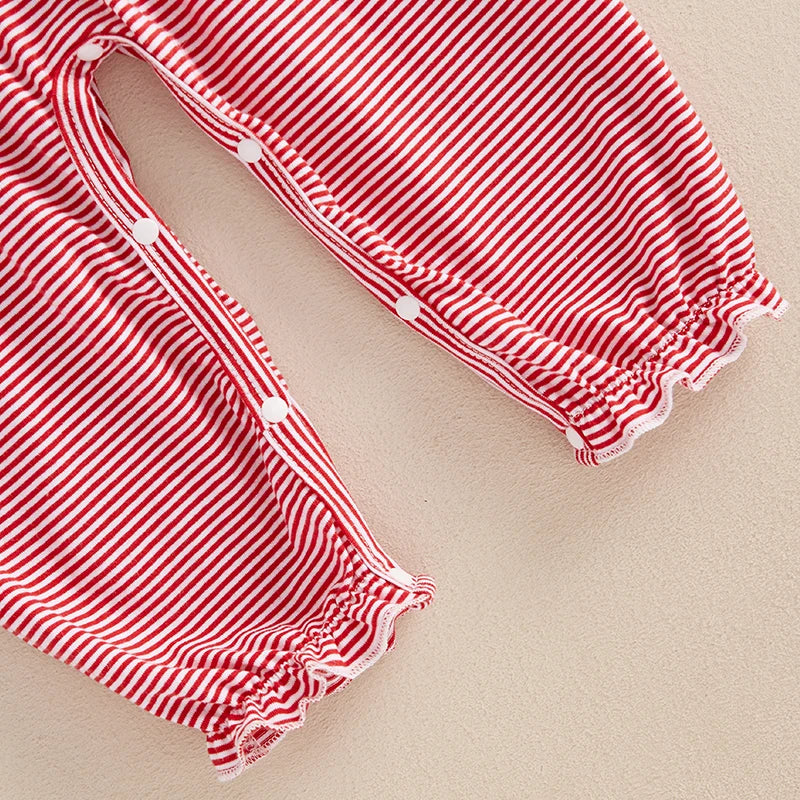 Christmas Santa and Tree Embroidery Plaid Romper - Baby Boys Girls Jumpsuit