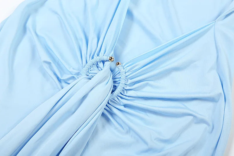 Women's Ruched Embellished Bodycon Dress - Long Sleeve Elegant Dress